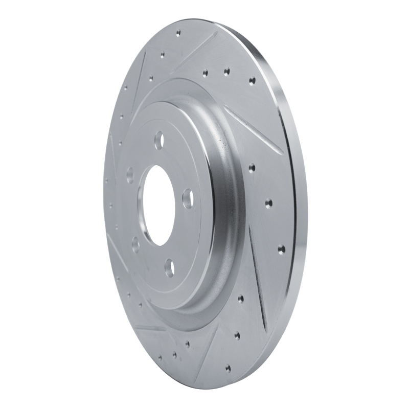 Ford Explorer Brake Rotor (1) - Rear Left - R1 Concepts - Drilled & Slotted - Silver - `20-`25